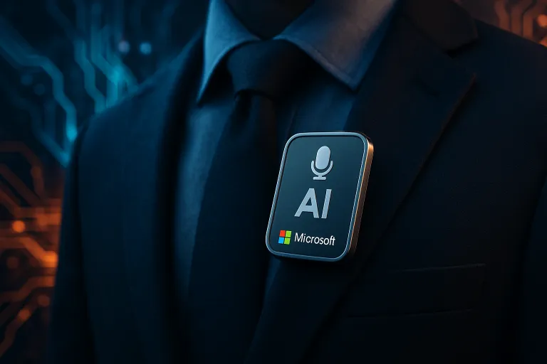 Los nuevos dispositivos con IA de Microsoft quieren grabar, transcribir y actuar desde una simple insignia