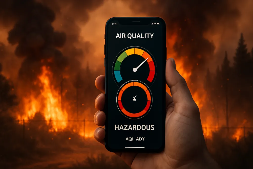Una aplicación móvil permite comprobar en tiempo real la calidad del aire por los incendios