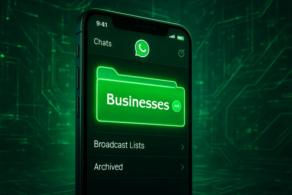 WhatsApp prueba una carpeta específica para separar los mensajes enviados por grandes empresas