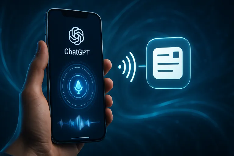 ChatGPT ya permite pedir por voz desde el móvil tareas en aplicaciones conectadas