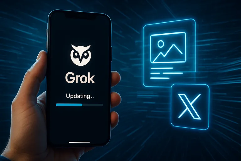 Grok actualiza su aplicación móvil mientras refuerza la generación de imágenes y el acceso a datos de X
