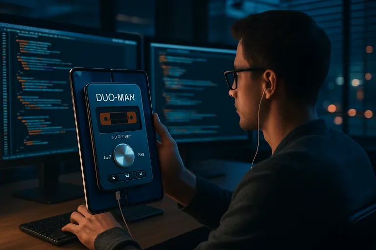 Un desarrollador convierte el futuro iPhone Duo en un Walkman virtual con su app Duo-Man