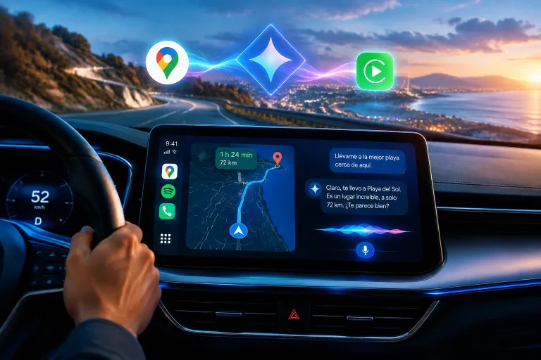 Gemini llega a Google Maps en CarPlay para buscar destinos y navegar mediante conversaciones